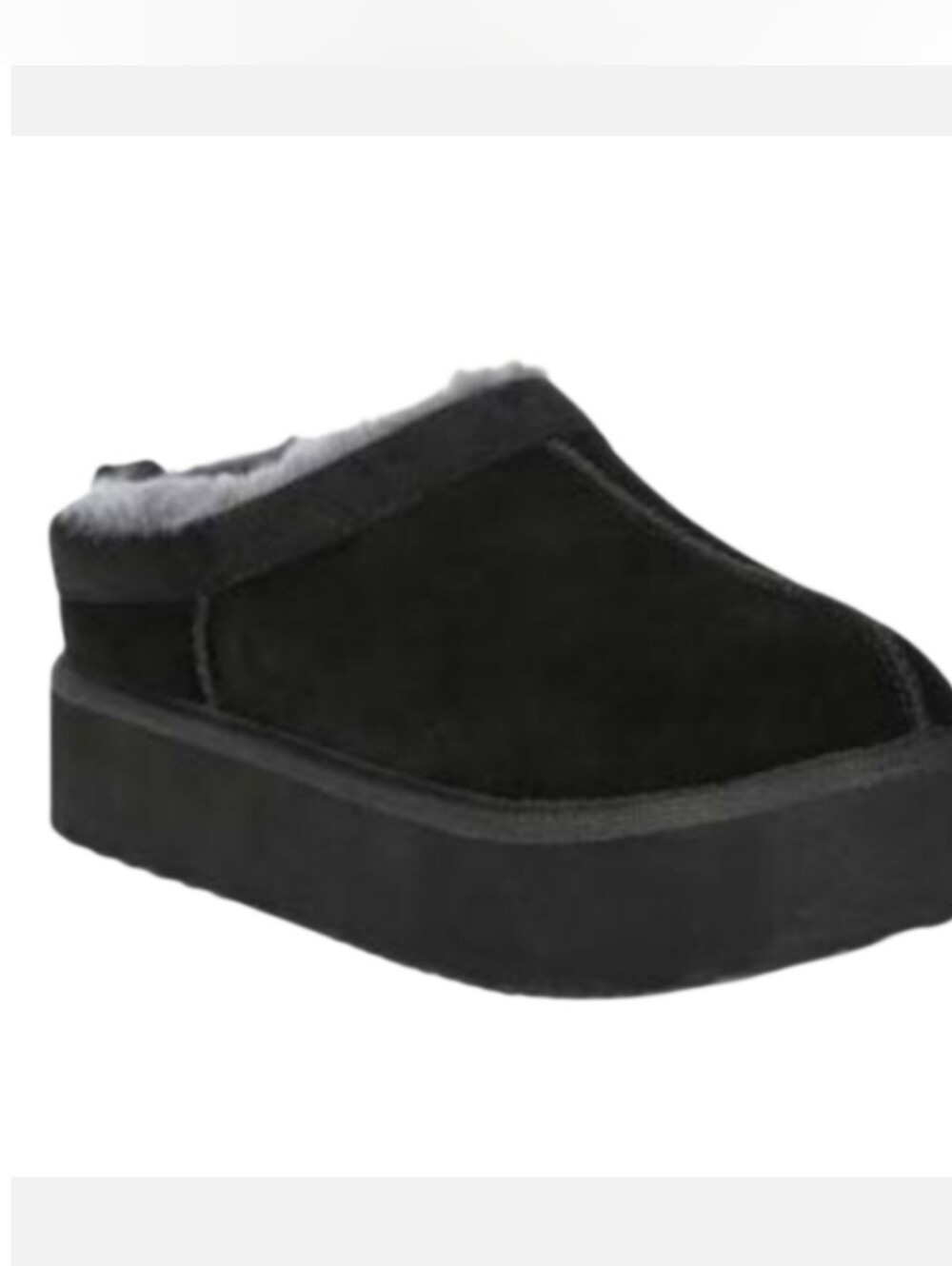 NWT Joyspun Black Suede Platform Slipper/Shoes Size 6